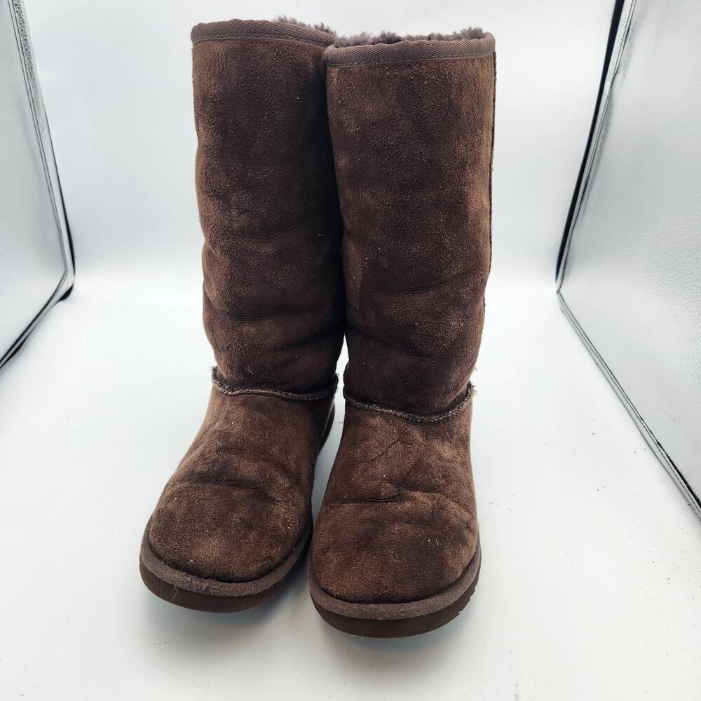UGG Classic Tall II Brown Sheepskin Shearling 5229 Boots Girl's Size 5